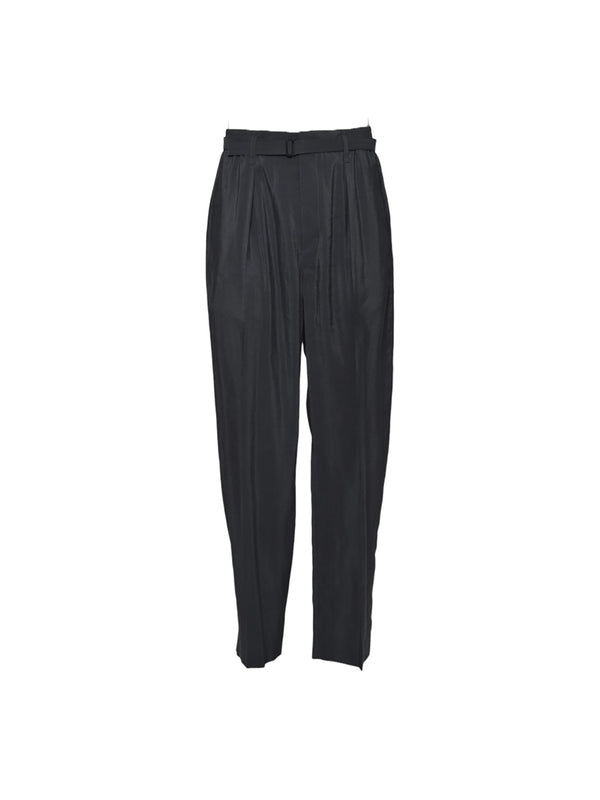 Belted Relaxed Silk Trousers