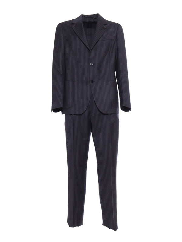 Boutonniere Pinstripe Wool Suit Setup