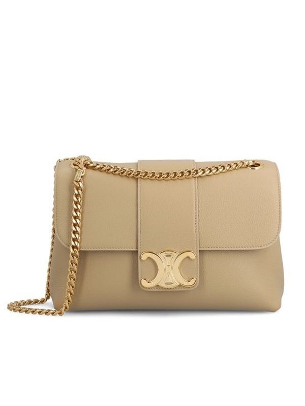 Victoire Logo Leather Medium Shoulder Bag