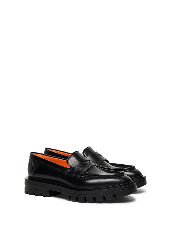 Black Leather Penny Loafer