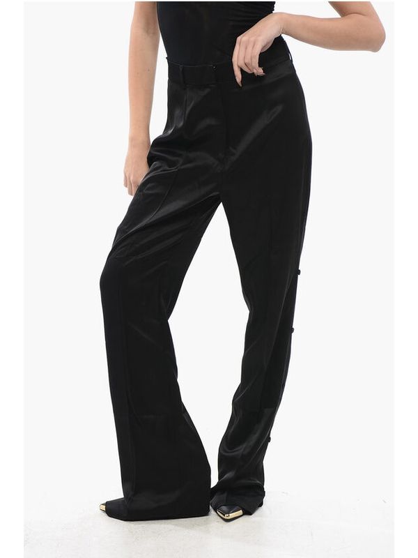 Felina Side Button Satin Pants