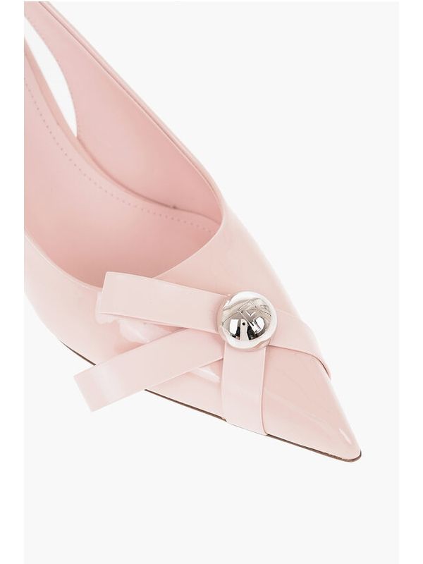 Pointed-Toe Leather Slingback Heels