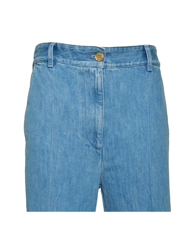 Wide Turn-Up Denim Pants