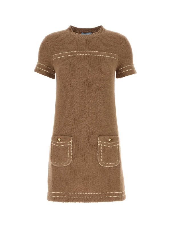 Triangle Patch Cashmere Knit Dress