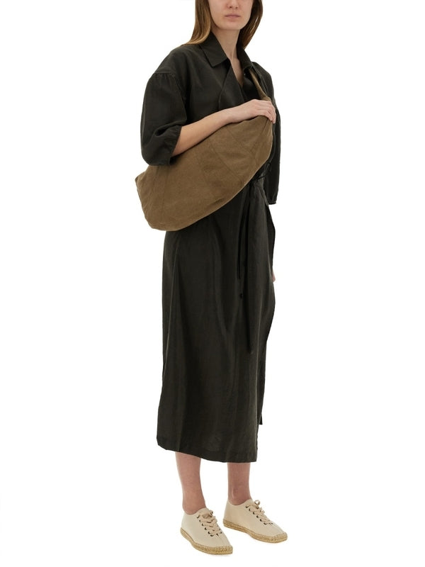 Asymmetric Drawstring Shirt Dress