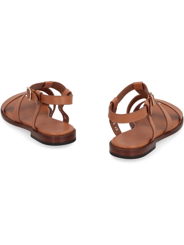 Strap Detail Leather Sandals