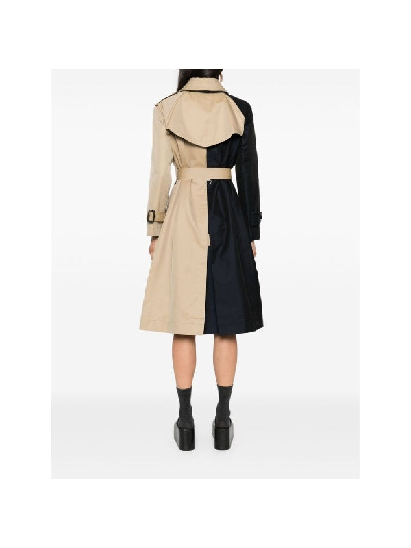 Asymmetric Detail Double Trench Coat