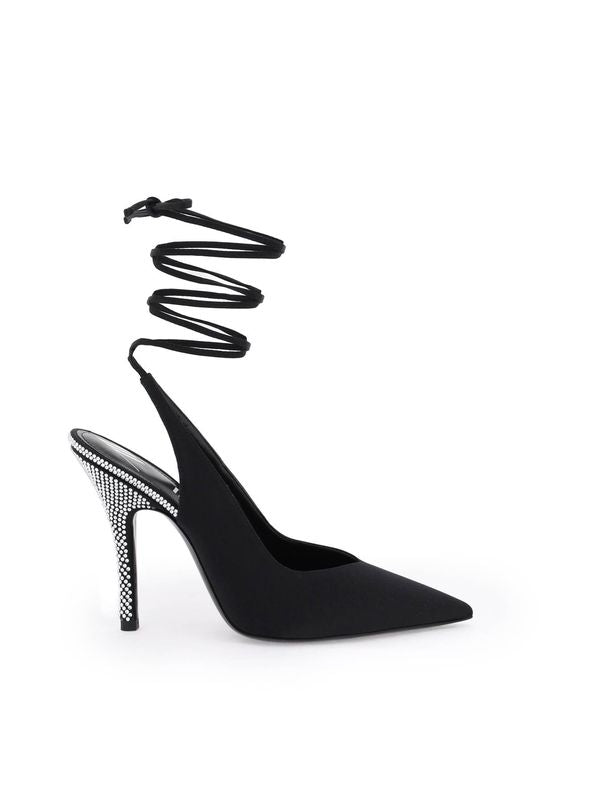 Venus Lace-Up Rhinestone Slingback Heel