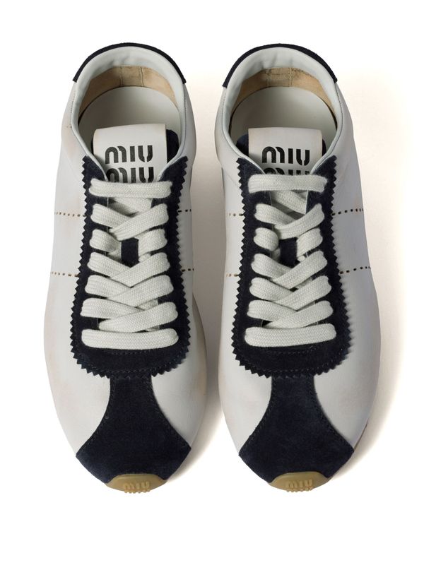 Logo Suede Tab Leather Sneakers