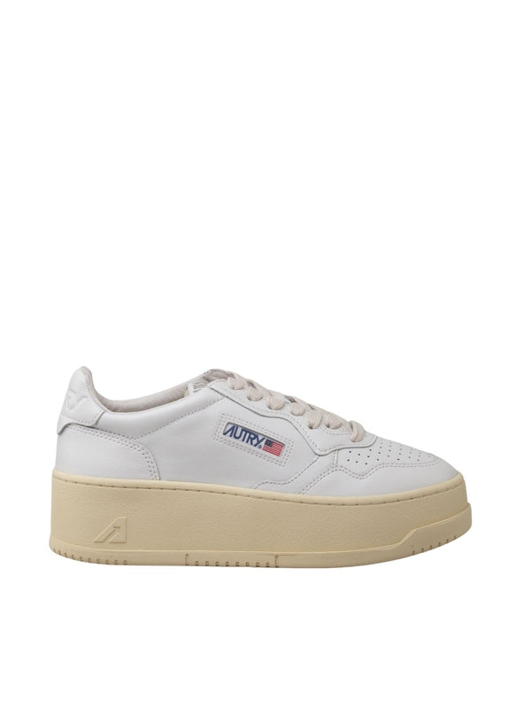 PLATFORM LOW WOM LEAT WHT Low Top Sneakers