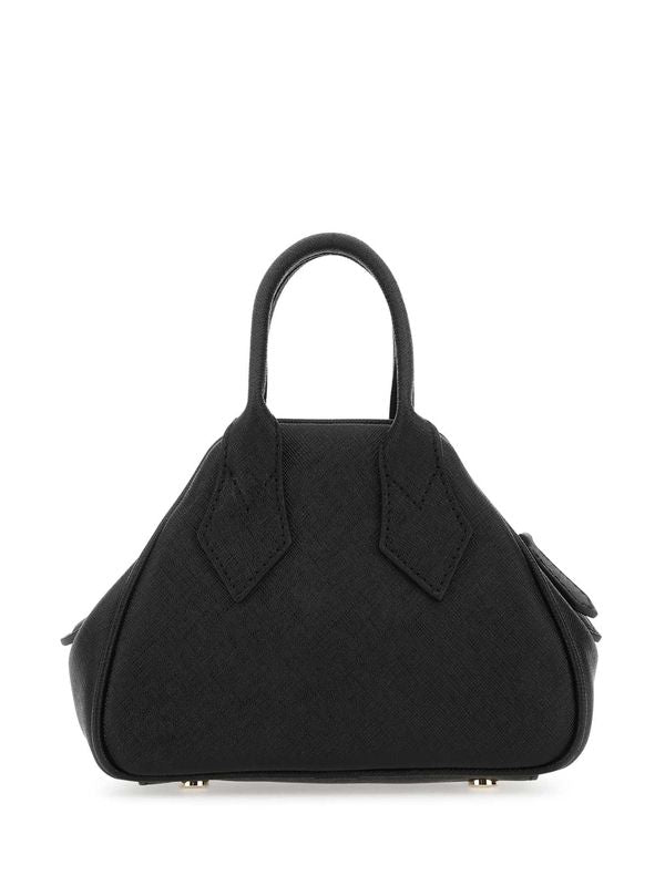 Yasmine Orb Logo Leather Tote Bag