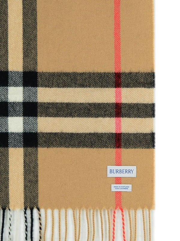 Burberry Beige Checked Wool Mufflers