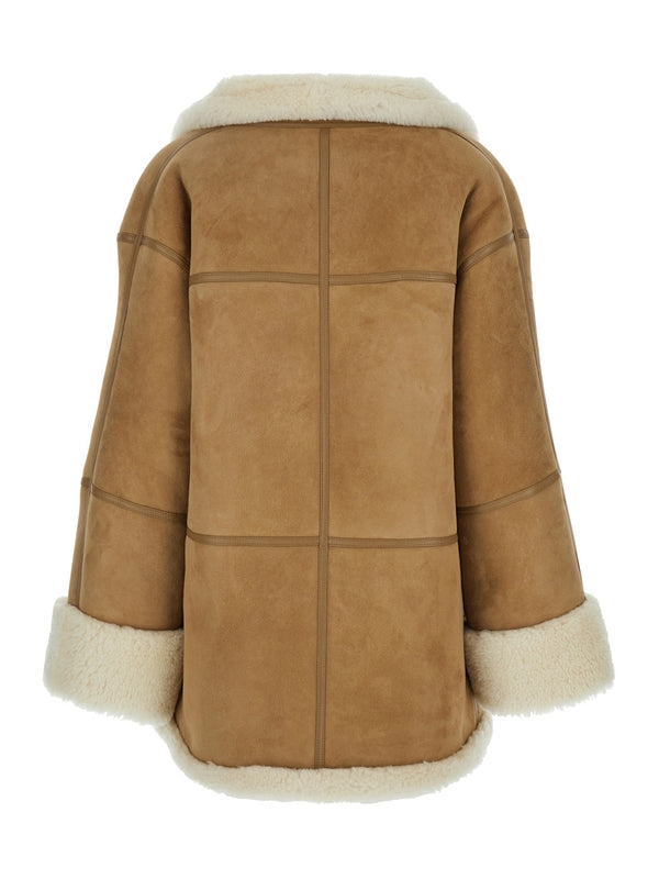 Shearling Insert Suede Leather Jacket