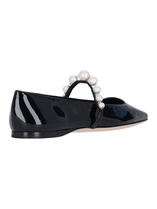 Ade Pearl Strap Leather Flat Shoes