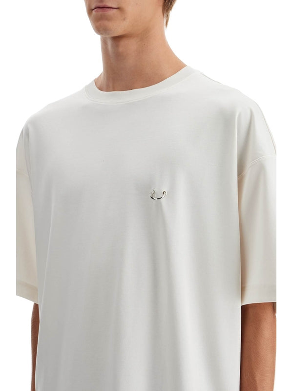 Piercing Detail Cotton Short-sleeve
  T-shirt