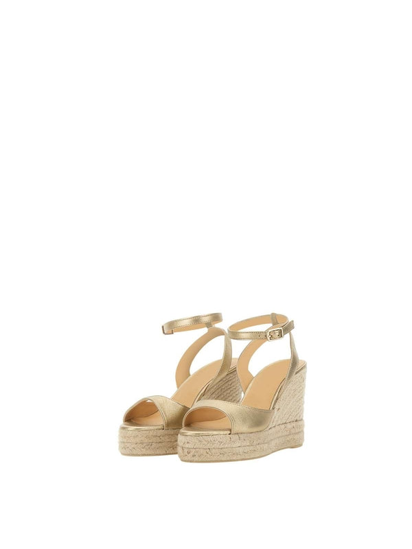 Castañer Gold Wedge Sandals
