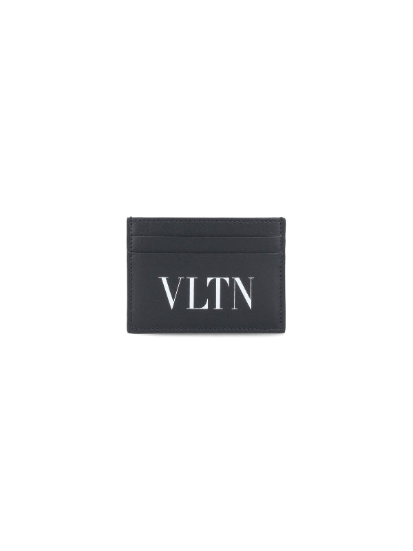 VLTN Logo Leather Card Wallet