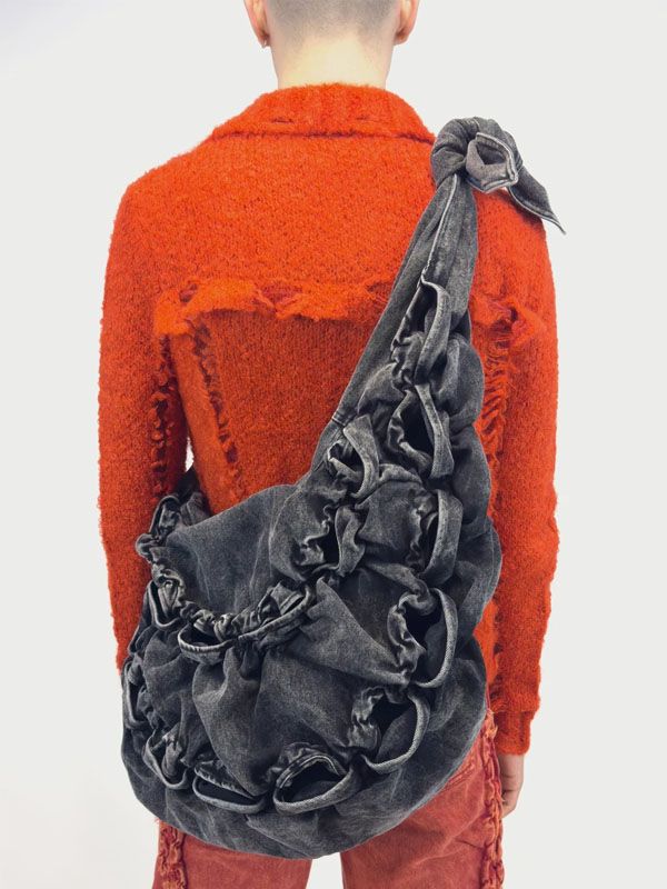 Dash Gathering Detail Cotton Shoulder Bag