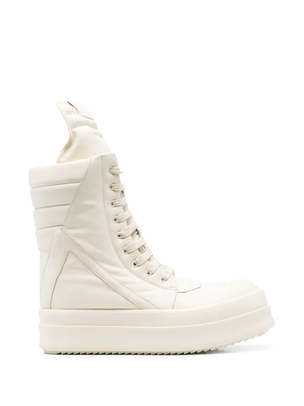 Rick Owens White High Top Sneakers