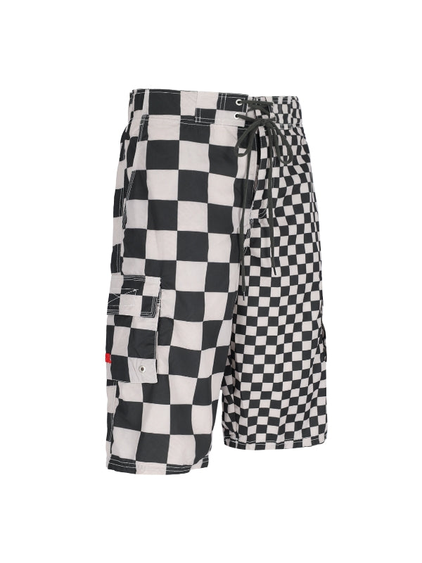 Checkerboard Printing Swim Shorts