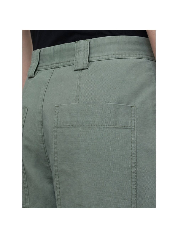 Stud CuFF Cotton Tapered Pants