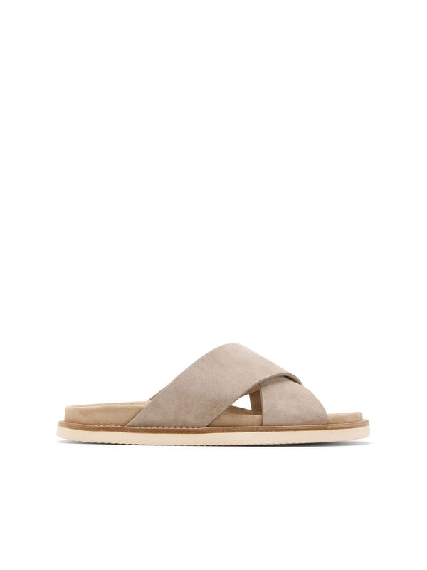 Cross Strap Suede Slide
