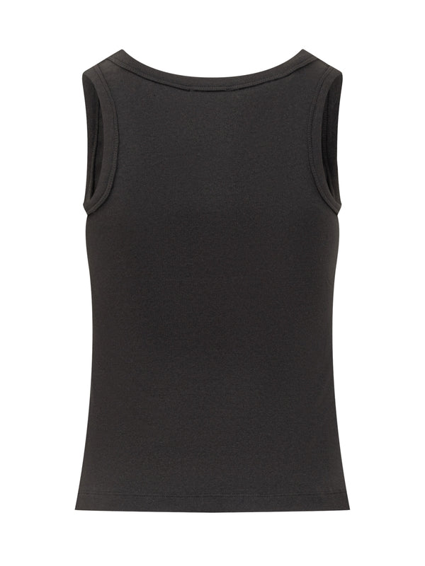 Bokeh Flower Cotton Sleeveless Top