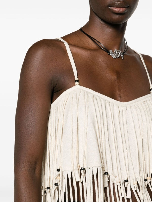 Bead Fringe
  Sleeveless Top