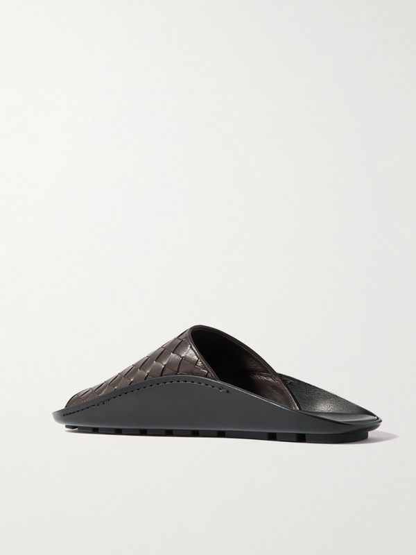 Wave Intrecciato Leather Slide