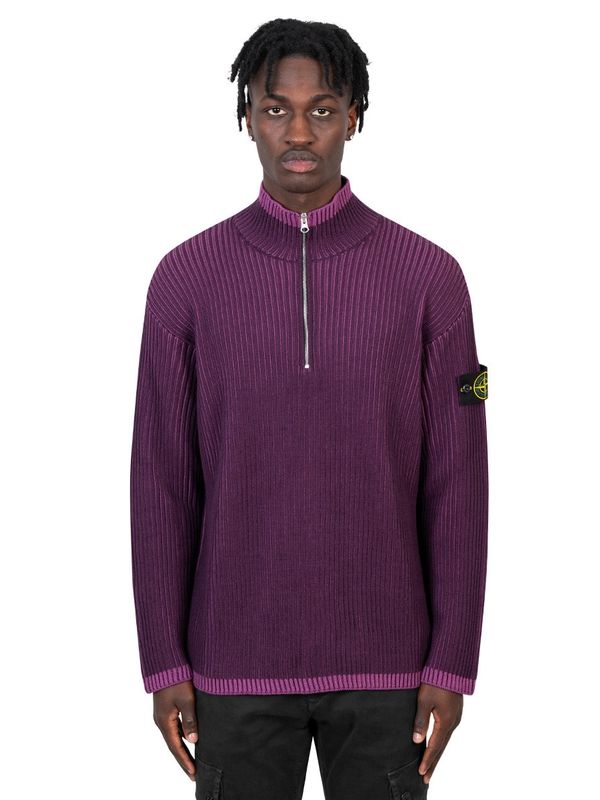 Wappen Patch Half Zip-Up Wool Knit