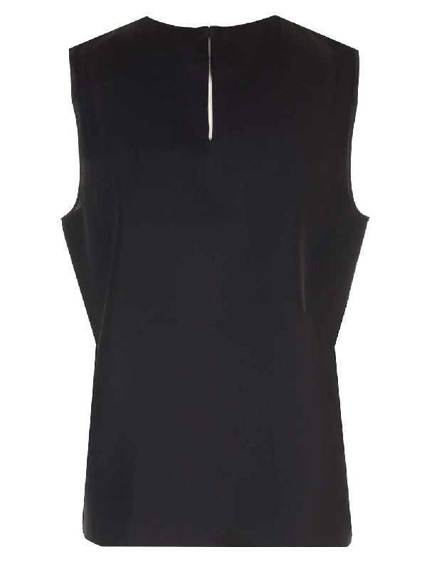 Crewneck Silk
  Sleeveless Top