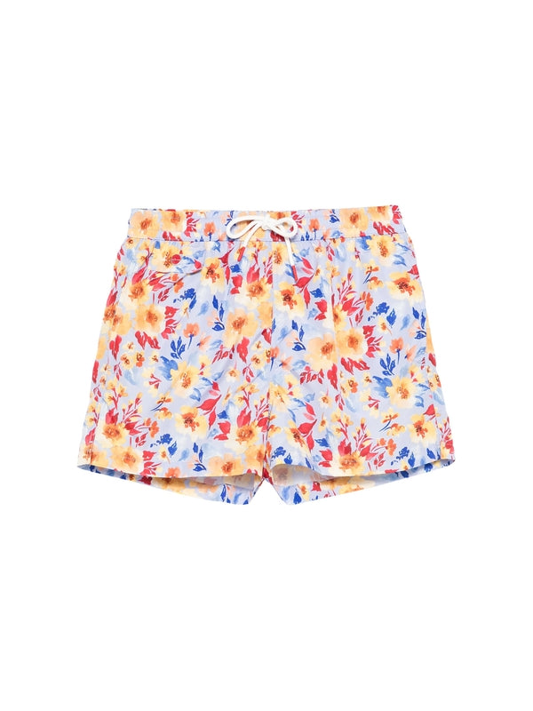 Drawstring Allover Printing Swim Shorts