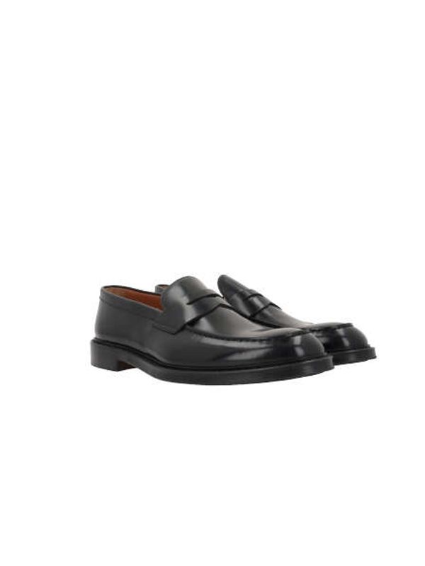 Black Leather Penny Loafers