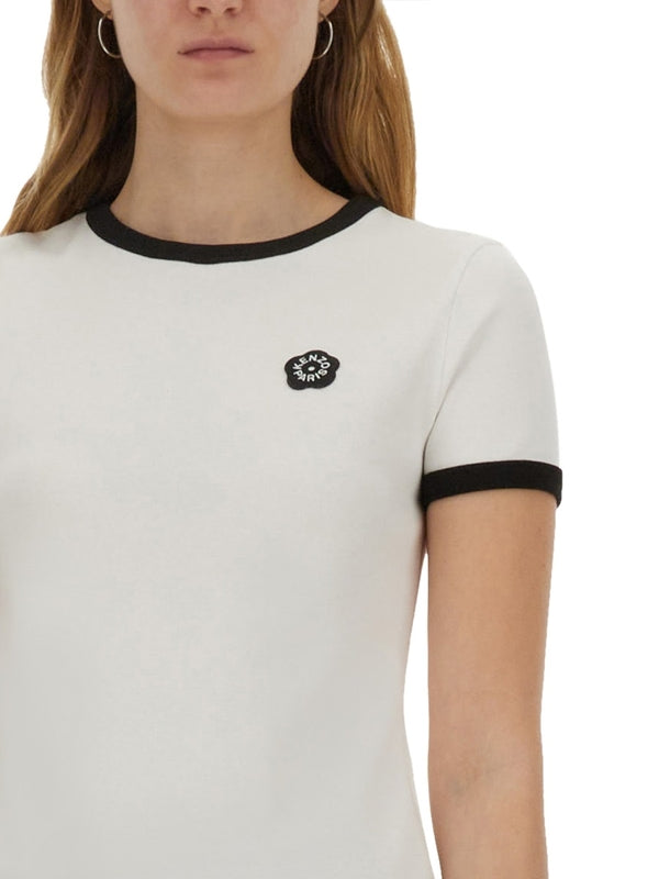 Bokeh Flower Embroidery Short Sleeve T-Shirt