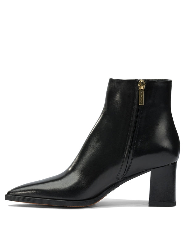 Santoni Black Ankle Boots