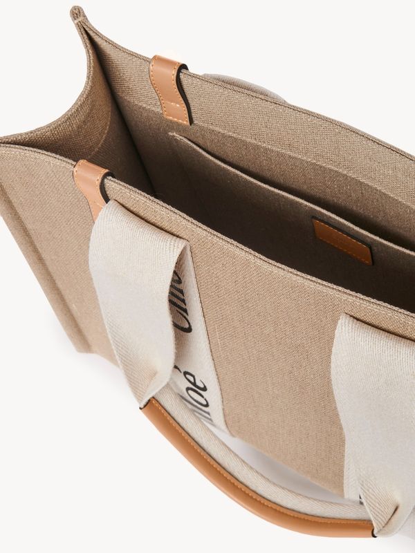 Woody Logo Canvas Medium Tote
  Bag