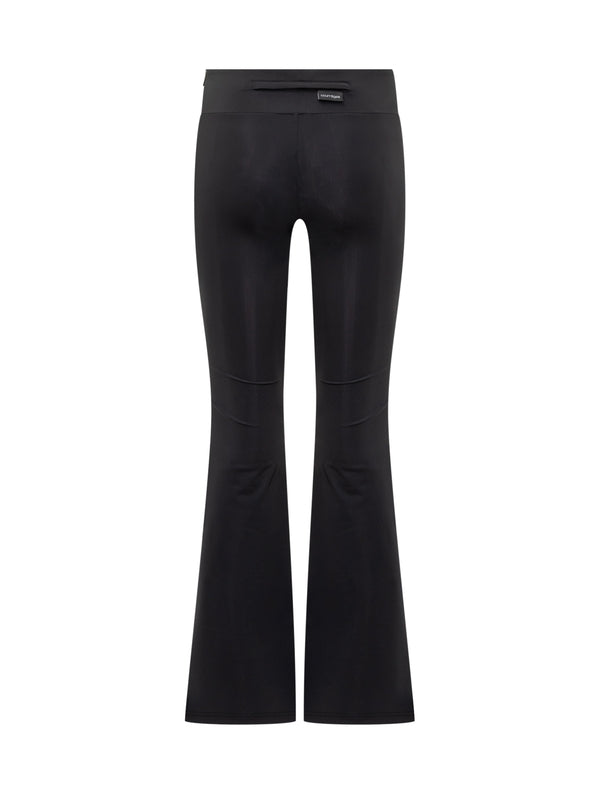 Back Logo Patch Banded Bootcut Pants