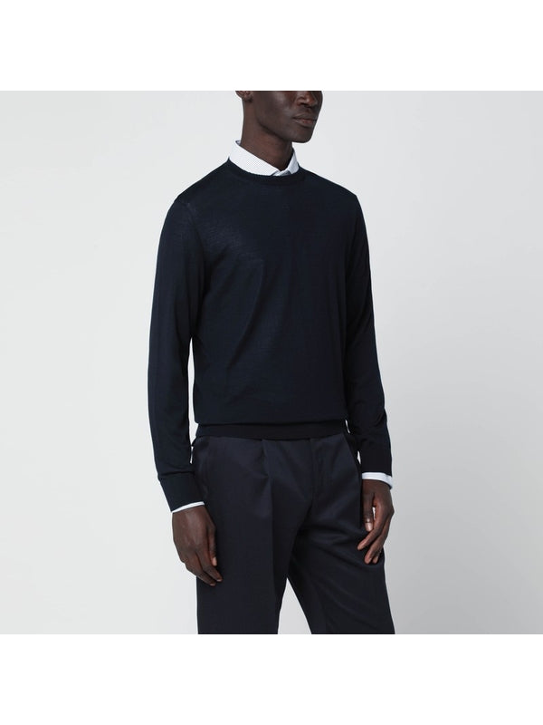 Z Zegna Navy Knitted