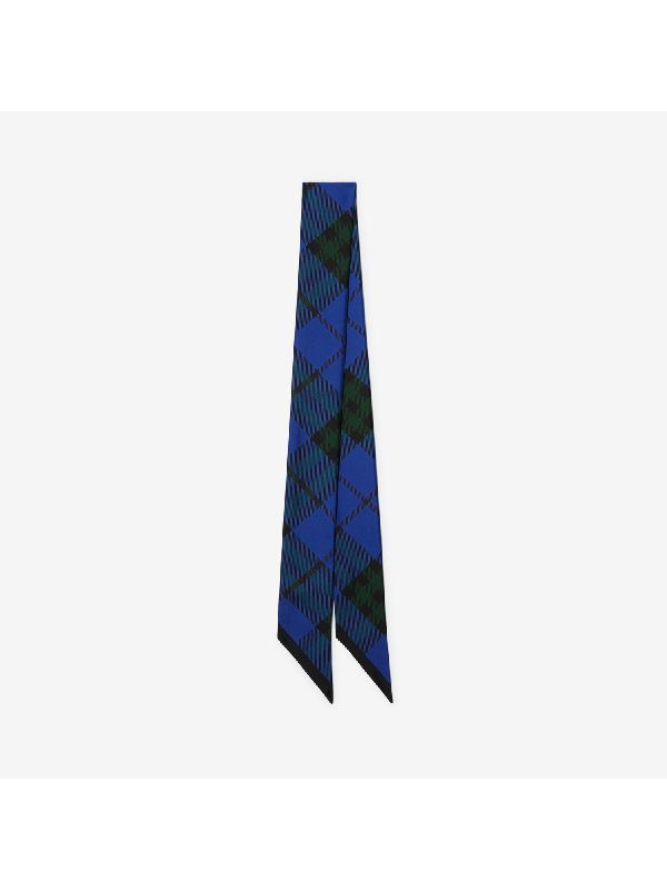 Skinny Check Silk Scarf