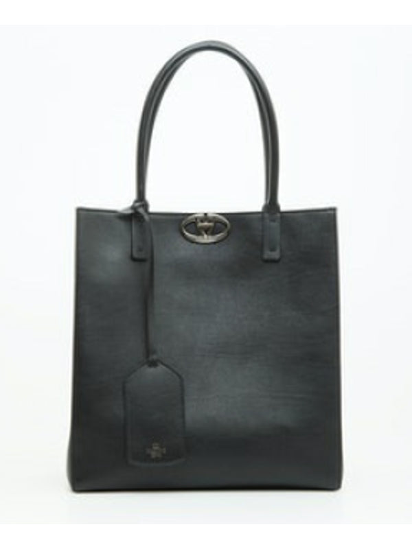 V Logo Decoration Leather Tote Bag