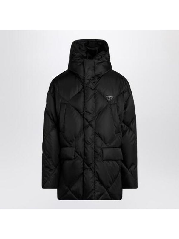 Triangular Logo Re-nylon
  Quilted Hooded Padded Jacket