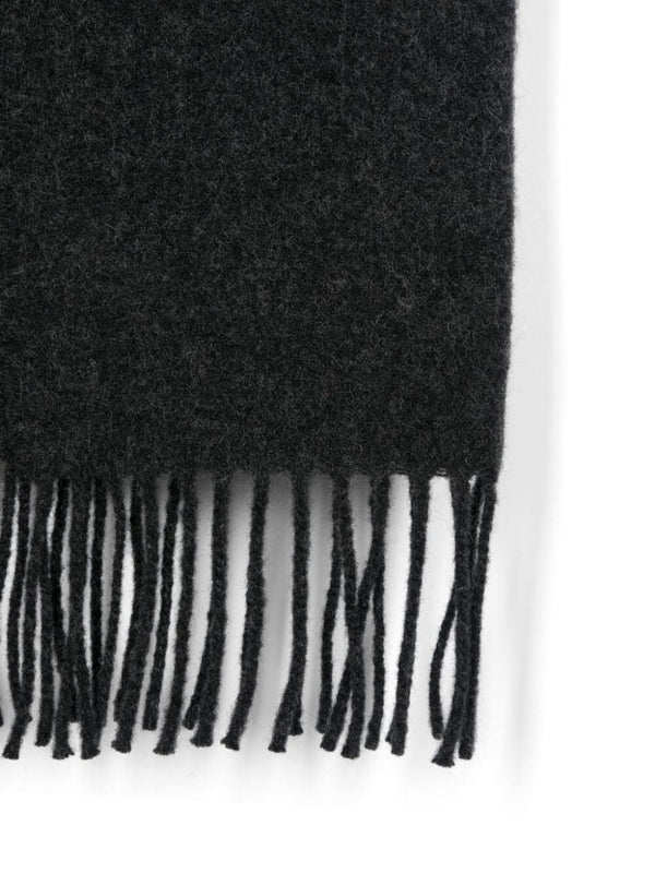 Logo Wool Fringe Scarf