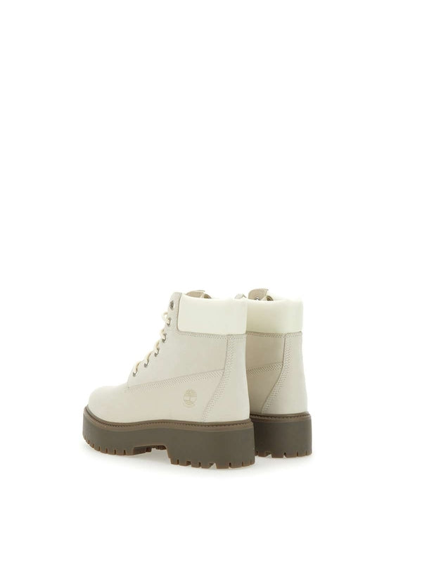 Timberland White Lace-Up Boots