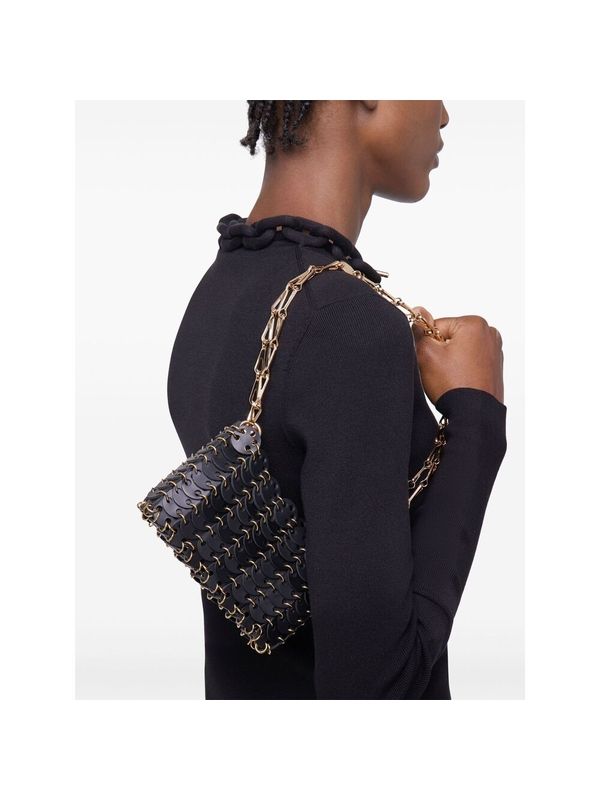 Disc Leather Chain Shoulder
  Bag