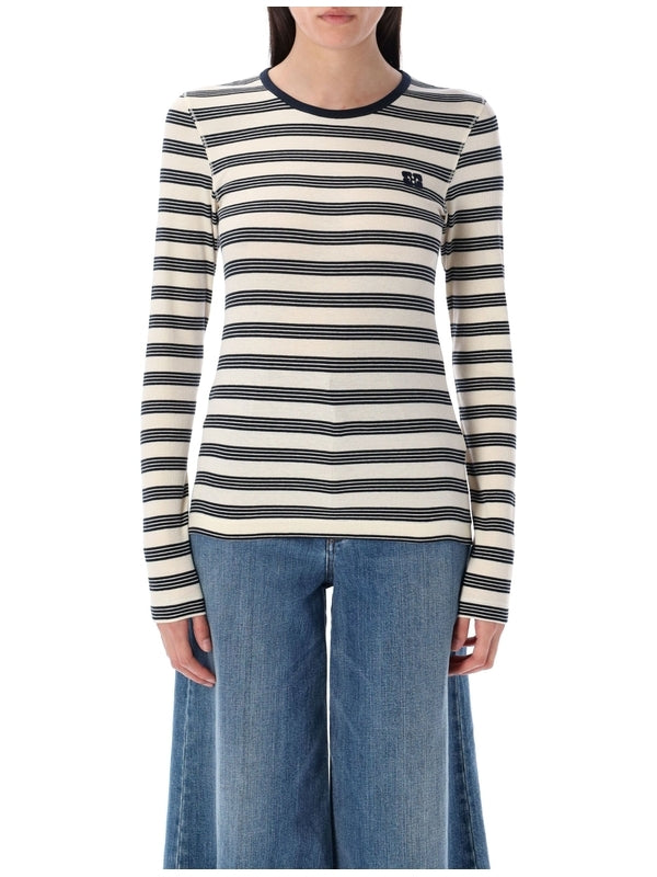Logo Stripe Long-sleeve Top