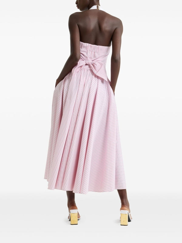 Halterneck Stripe Midi Dress
