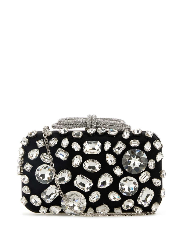 Crystal Bow Chain Clutch Bag