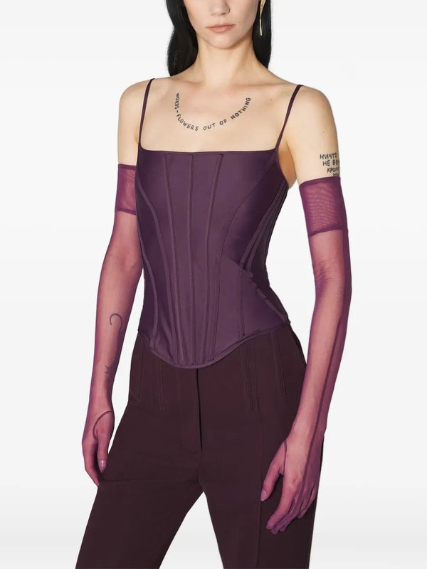 Mugler Purple Sleeveless Top