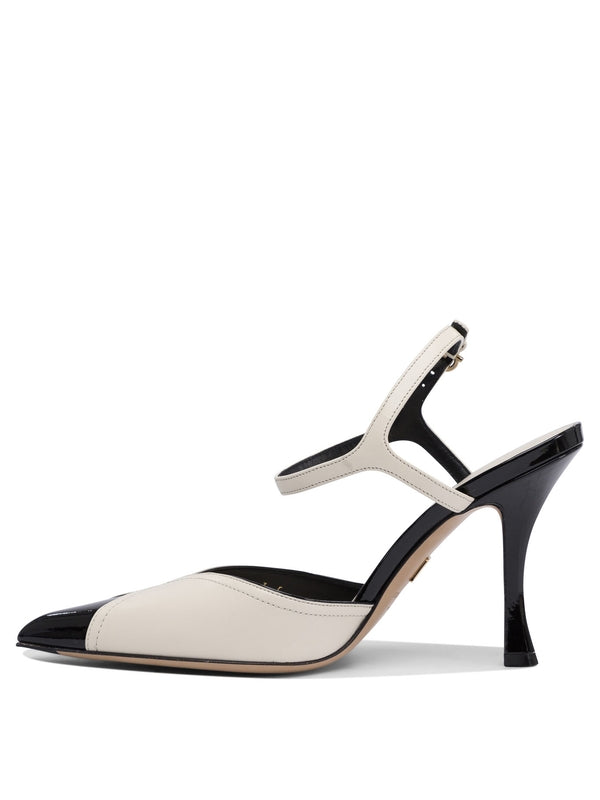 Point Toe Leather Sandal Heel