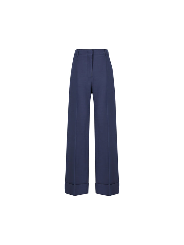 Wool Silk Wide Pants